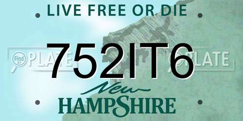 752IT6 New Hampshire License Plate