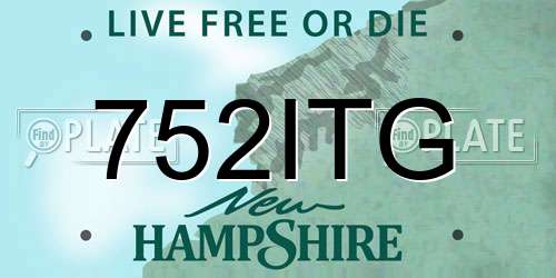 752ITG New Hampshire License Plate