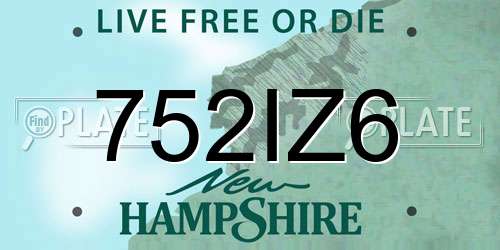 752IZ6 New Hampshire License Plate