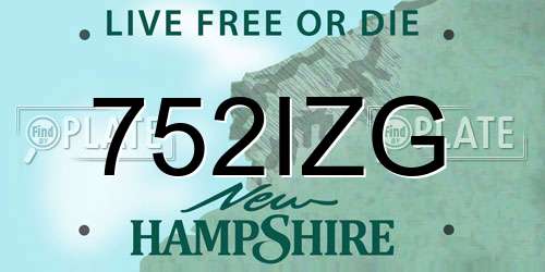752IZG New Hampshire License Plate