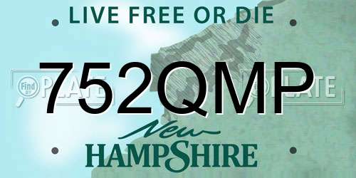 752QMP New Hampshire License Plate