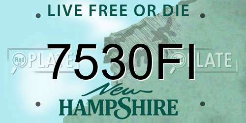 7530FI New Hampshire License Plate