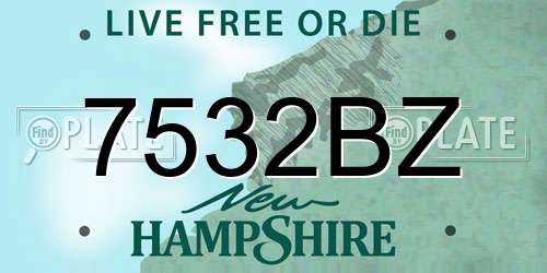 7532BZ New Hampshire License Plate