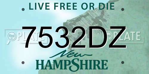 7532DZ New Hampshire License Plate