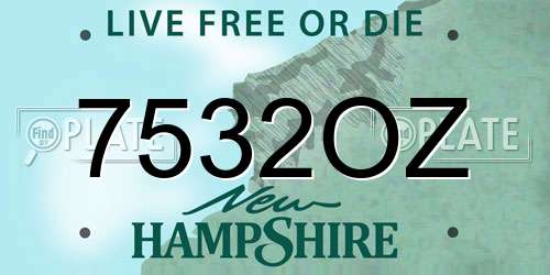 7532OZ New Hampshire License Plate