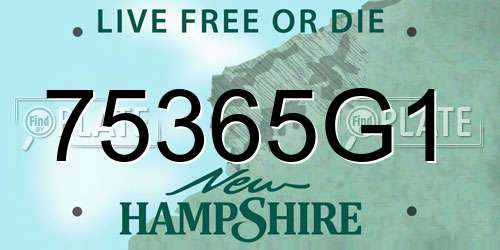75365G1 New Hampshire License Plate