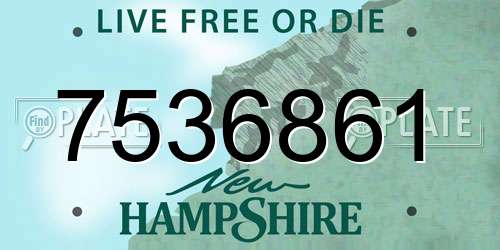 7536861 New Hampshire License Plate