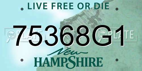 75368G1 New Hampshire License Plate