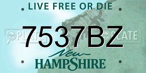 7537BZ New Hampshire License Plate