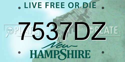 7537DZ New Hampshire License Plate
