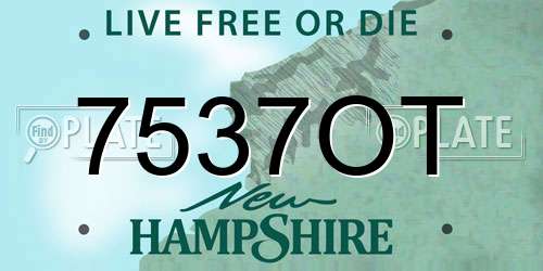 7537OT New Hampshire License Plate