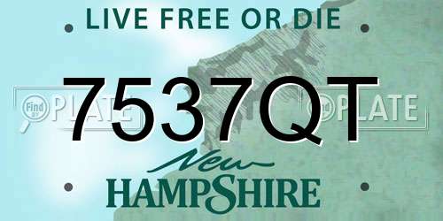 7537QT New Hampshire License Plate