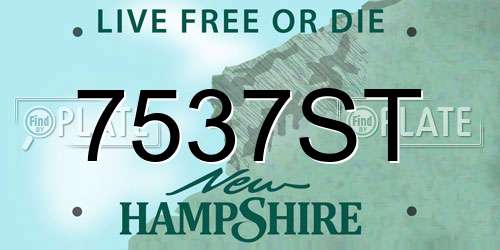 7537ST New Hampshire License Plate