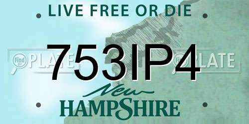 753IP4 New Hampshire License Plate