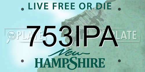 753IPA New Hampshire License Plate