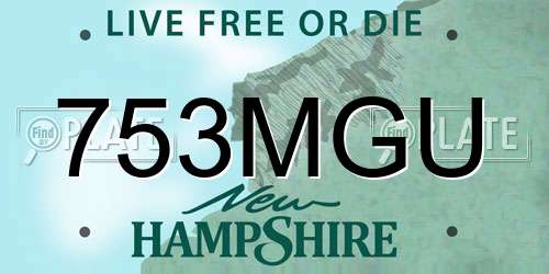 753MGU New Hampshire License Plate