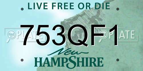 753QF1 New Hampshire License Plate