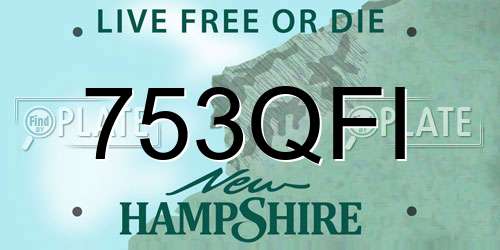 753QFI New Hampshire License Plate