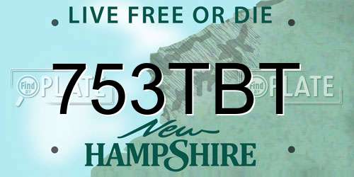 753TBT New Hampshire License Plate