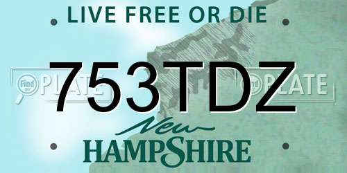 753TDZ New Hampshire License Plate