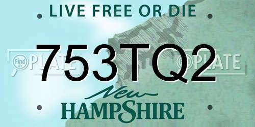 753TQ2 New Hampshire License Plate