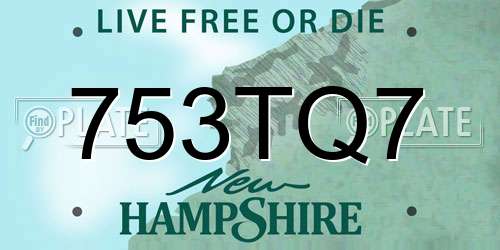 753TQ7 New Hampshire License Plate