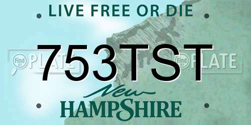 753TST New Hampshire License Plate