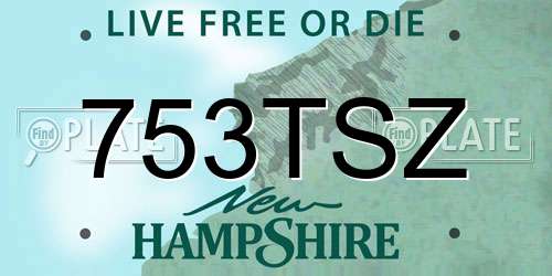 753TSZ New Hampshire License Plate