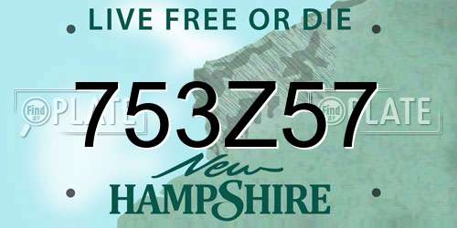 753Z57 New Hampshire License Plate