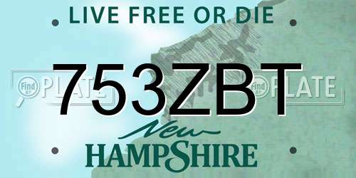 753ZBT New Hampshire License Plate