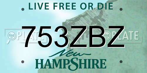 753ZBZ New Hampshire License Plate