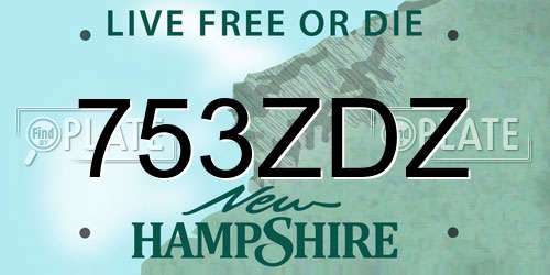 753ZDZ New Hampshire License Plate