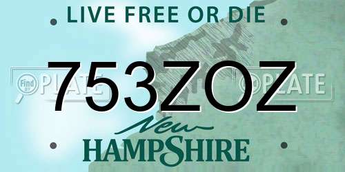 753ZOZ New Hampshire License Plate