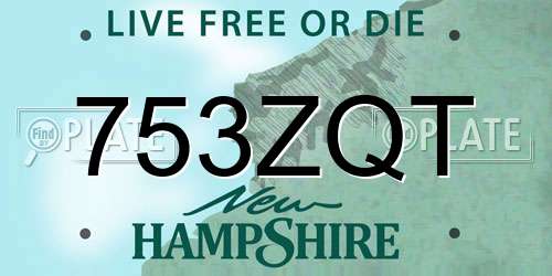 753ZQT New Hampshire License Plate