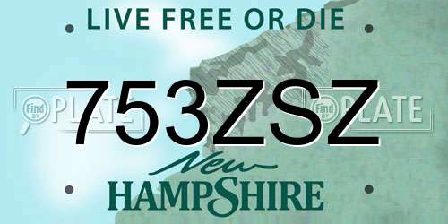 753ZSZ New Hampshire License Plate