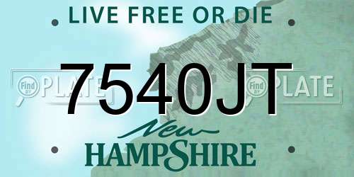 7540JT New Hampshire License Plate