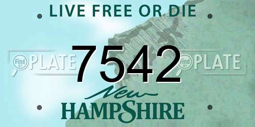 7542 New Hampshire License Plate