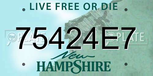 75424E7 New Hampshire License Plate