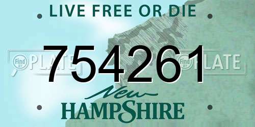 754261 New Hampshire License Plate