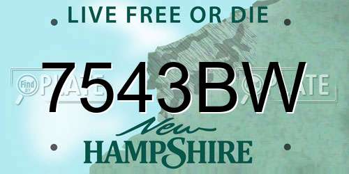 7543BW New Hampshire License Plate