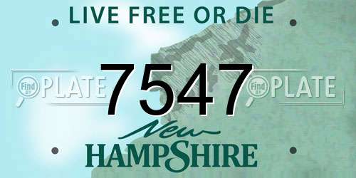 7547 New Hampshire License Plate