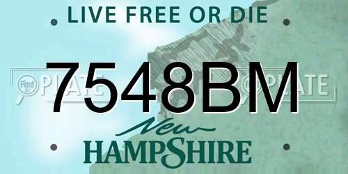 7548BM New Hampshire License Plate
