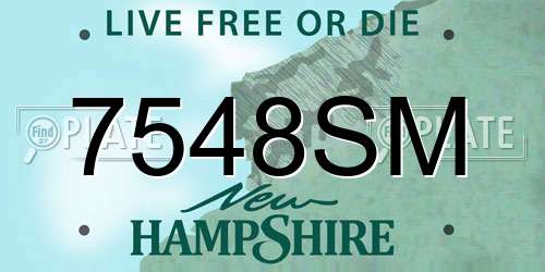 7548SM New Hampshire License Plate