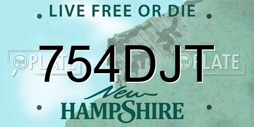 754DJT New Hampshire License Plate
