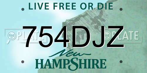754DJZ New Hampshire License Plate