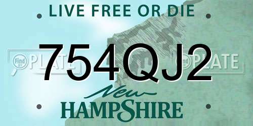 754QJ2 New Hampshire License Plate