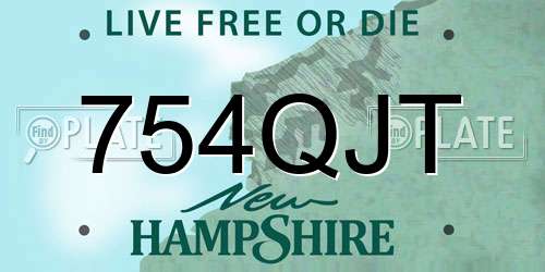 754QJT New Hampshire License Plate
