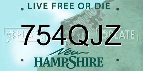 754QJZ New Hampshire License Plate