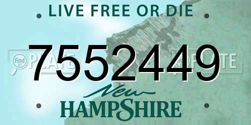 7552449 New Hampshire License Plate