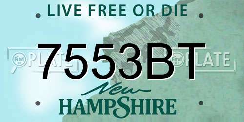 7553BT New Hampshire License Plate